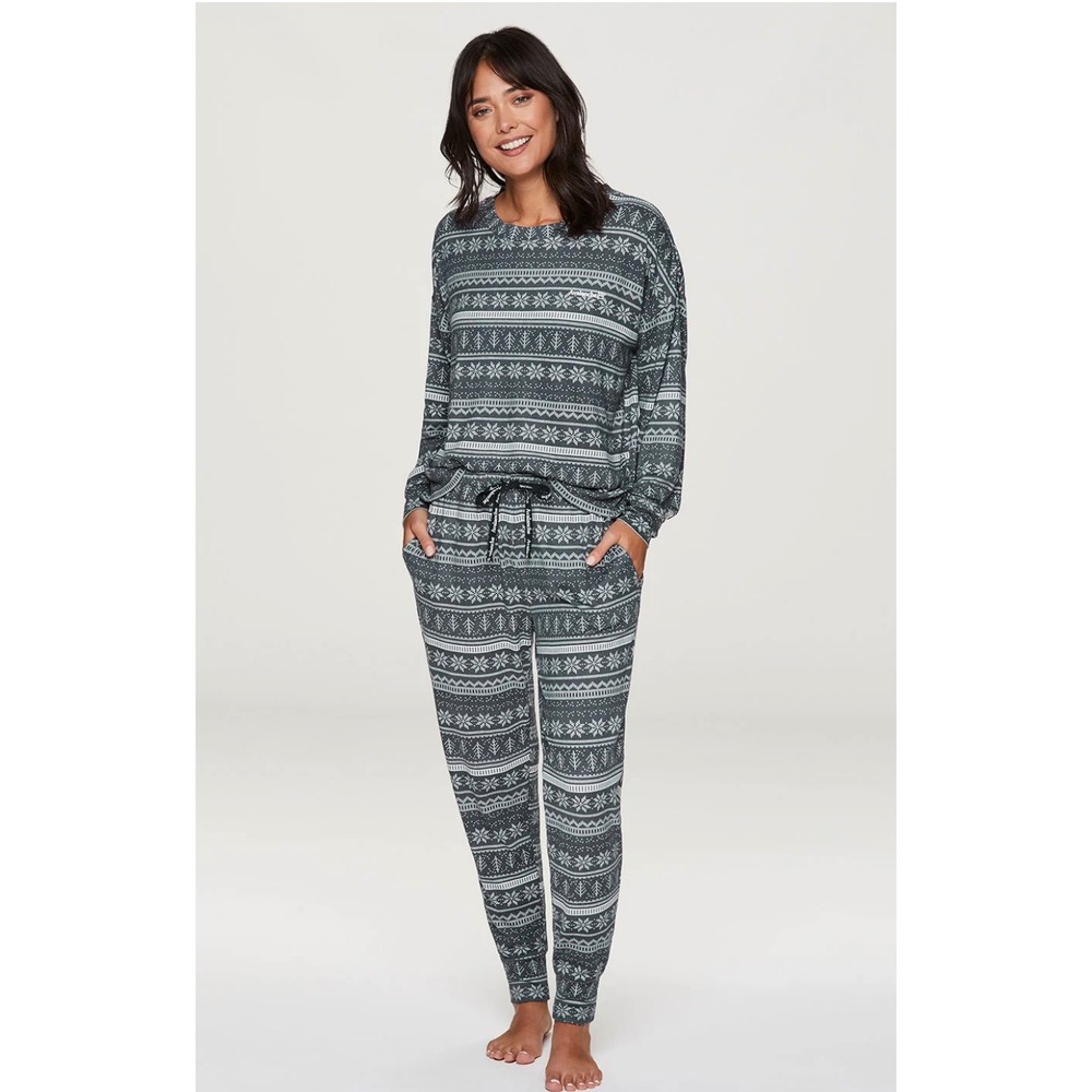 Avalanche Fair Isle‎ Pajama Set Cozy Winter Lounge Large